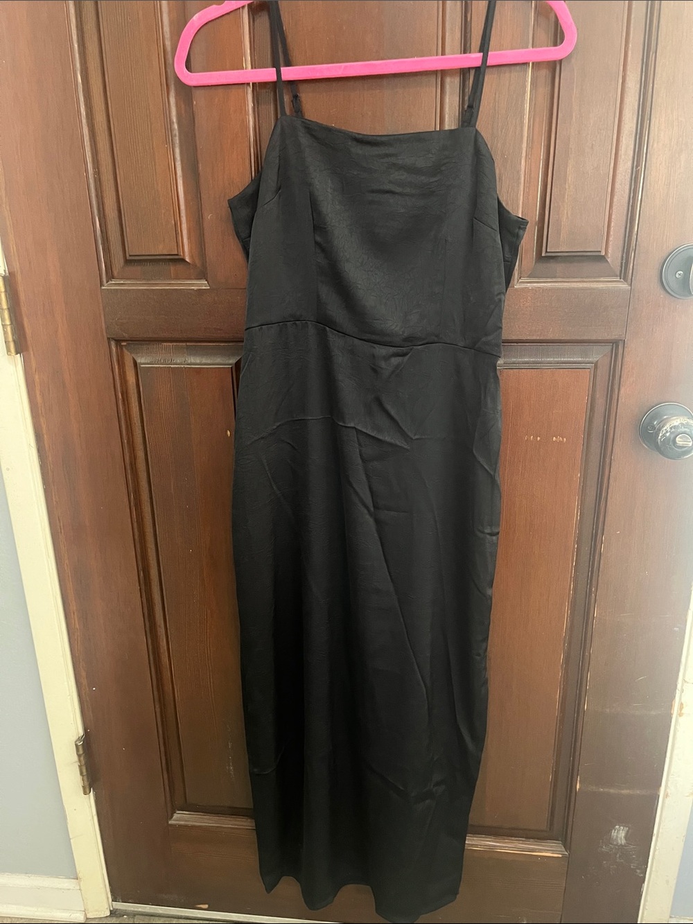 a new day Black Maxi Slip Dress with Spaghetti Straps